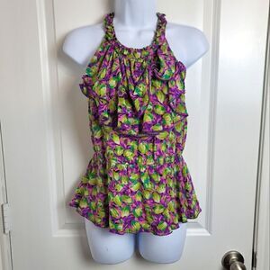 ODILLE x Anthropologie Ruffled Racerback Tank